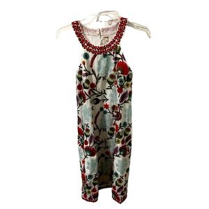 New Anthropologie Dolma embroidered white sleeveless mini dress size Medium